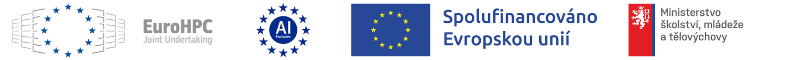 EuroHPC Joint Undertaking · AI Factories · Spolufinancováno Evropskou unií · Ministerstvo školství, mládeže a tělovýchovy